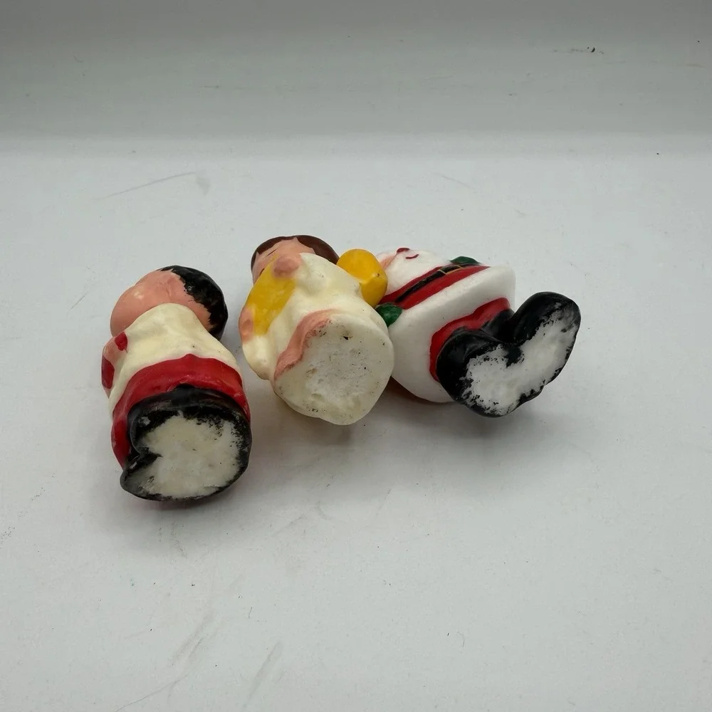 Lot of 3 Vintage Christmas Candles Santa Choir Boys‎ Unburned